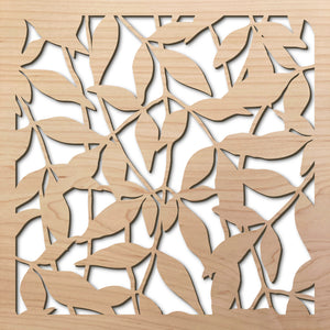 Heavenly Bamboo 8" laser cut maple pattern rendering