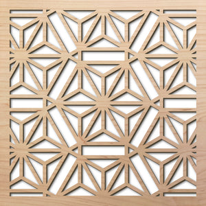 Hex Flower 8" laser cut maple pattern rendering