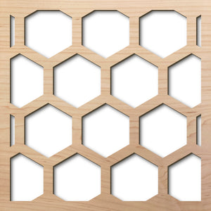 Honeycomb 8" laser cut maple pattern rendering