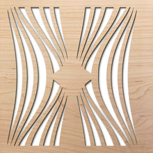 Load image into Gallery viewer, Hourglass 8&quot; laser cut maple pattern rendering
