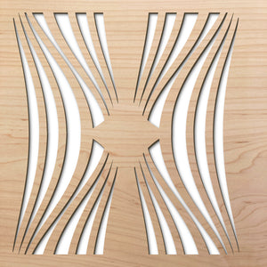 Hourglass 8" laser cut maple pattern rendering