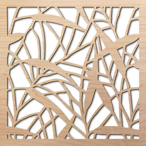 Japanese Bamboo 8" laser cut maple pattern rendering