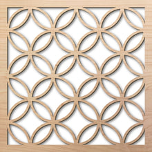 Load image into Gallery viewer, Japanese Circles Thin 8&quot; laser cut maple pattern rendering
