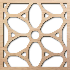Lilium 8" laser cut maple pattern rendering