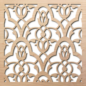Moorish Leaves 8" laser cut maple pattern rendering