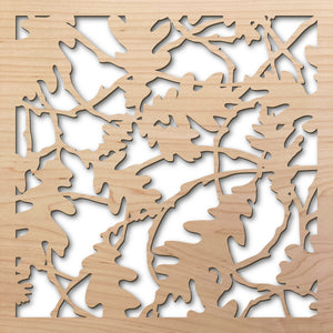 Oak Leaves 8" laser cut maple pattern rendering