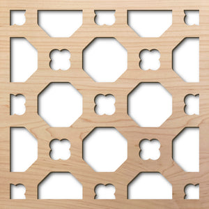 Octagon Mosaic 8" laser cut maple pattern rendering