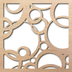 Offset Circles 8" laser cut maple pattern rendering