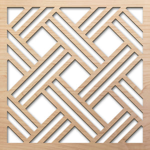 Open Basketweave 8" laser cut maple pattern rendering