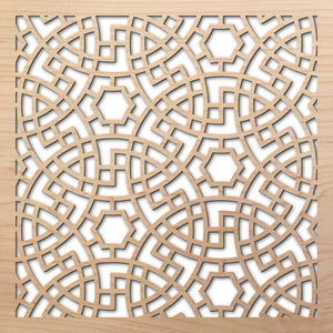 Persian Circles 8" laser cut maple pattern rendering