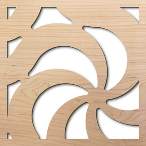Pinwheels 8" laser cut maple pattern rendering