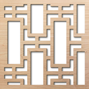 Rectangular Lattice 8" laser cut maple pattern rendering