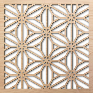 Reverse Flower 8" laser cut maple pattern rendering