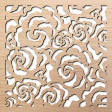 Load image into Gallery viewer, Roses 8&quot; laser cut maple pattern rendering
