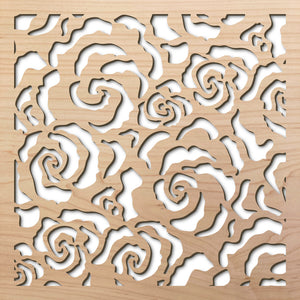 Roses 8" laser cut maple pattern rendering