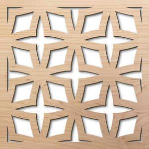 Rota Star 8" laser cut maple pattern rendering