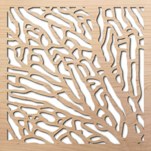 Load image into Gallery viewer, Sea Fan 8&quot; laser cut maple pattern rendering
