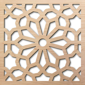 Seville 8" laser cut maple pattern rendering