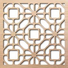 Load image into Gallery viewer, Silver Flower 8&quot; laser cut maple pattern rendering
