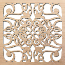 Load image into Gallery viewer, Spring Vines 8&quot; laser cut maple pattern rendering
