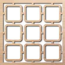 Load image into Gallery viewer, Square Mezzo 8&quot; laser cut maple pattern rendering
