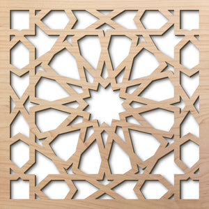 Star Pattern 8" laser cut maple pattern rendering
