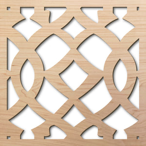 Trellis 8" laser cut maple pattern rendering