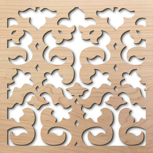 Wallpaper 8" laser cut maple pattern rendering
