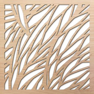 Wavy Leaves 8" laser cut maple pattern rendering