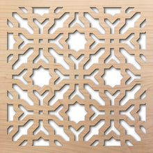 Load image into Gallery viewer, Wiseman Star 8&quot; laser cut maple pattern rendering
