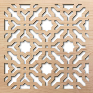 Wiseman Star 8" laser cut maple pattern rendering